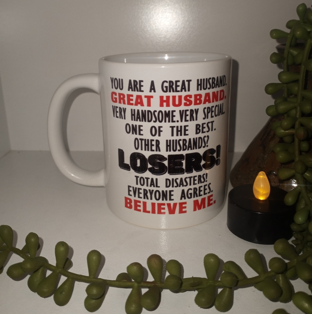 White Novelty 'Great Husband' Ceramic Coffee Mug